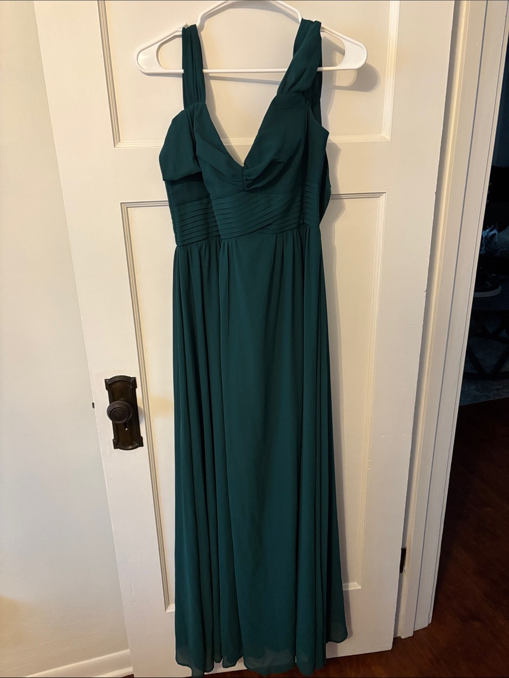 Emerald Green V-Neck Dress - bridesmaid or wedding guest!